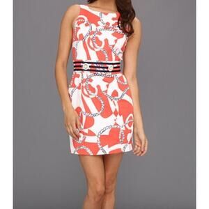 Lilly Pulitzer Kirkland Dress Tango Orange Booze Cruise 0